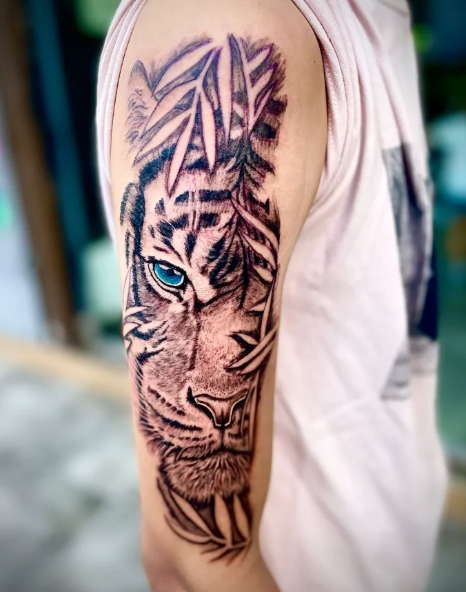 Tigre en Bambú con Ojo Celeste
